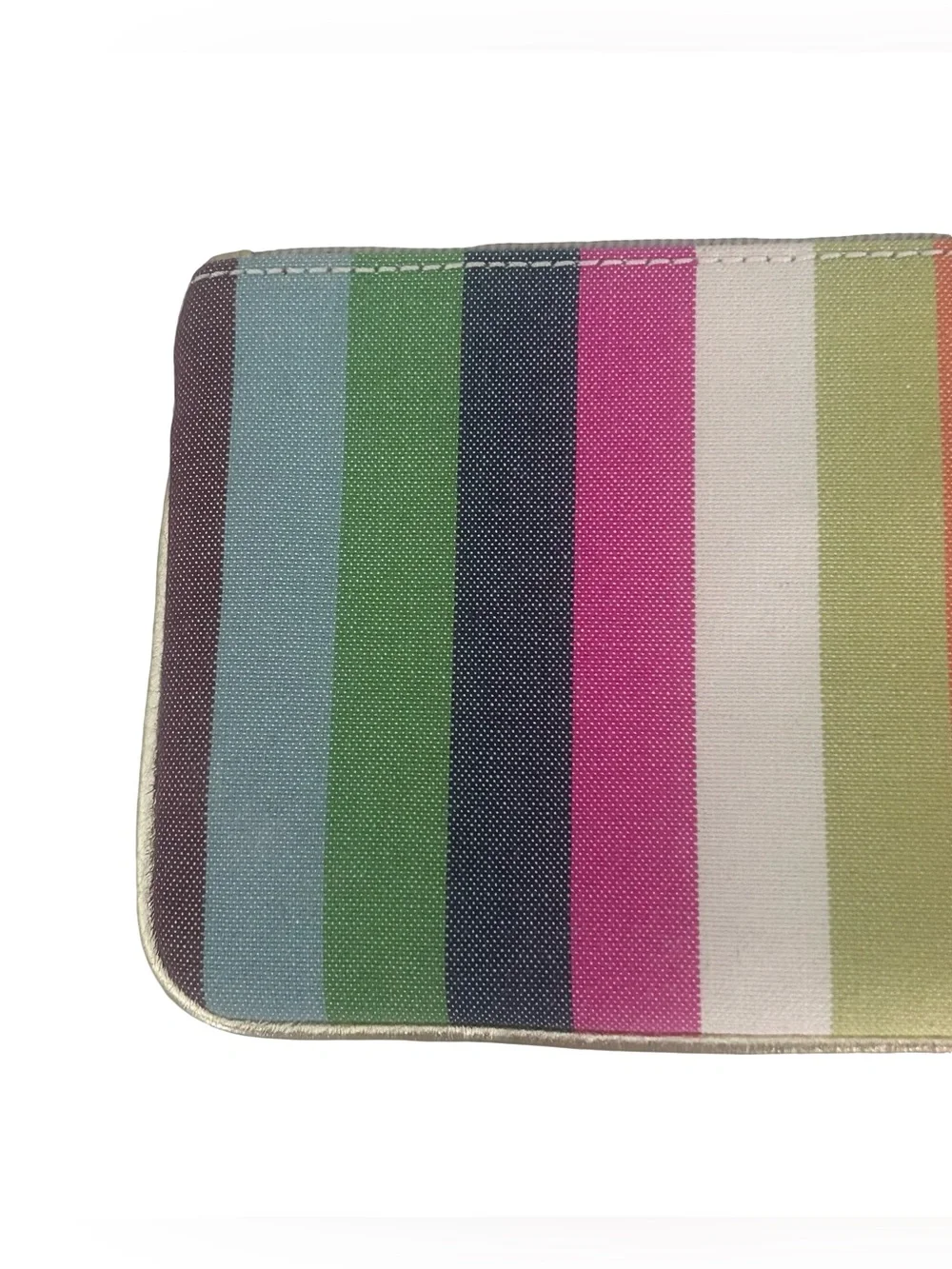 Coach Poppy Legacy Stripe Wristlet Bag 44910 Multicolor Sequin Gold Y2K McBling